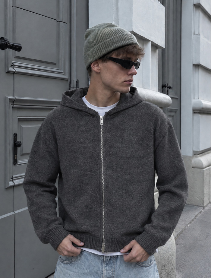 Bluza Staff zip gray premium oversize