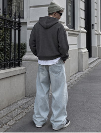 Bluza Staff zip gray premium oversize