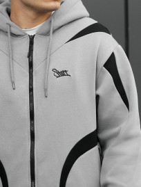 Bluza Staff gray & black logo oversize fleece