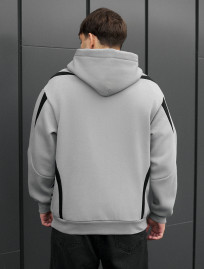 Bluza Staff gray & black logo oversize fleece