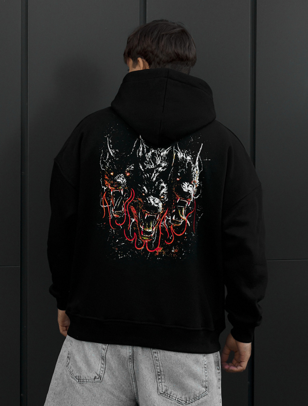 Bluza Staff black wolves oversize fleece