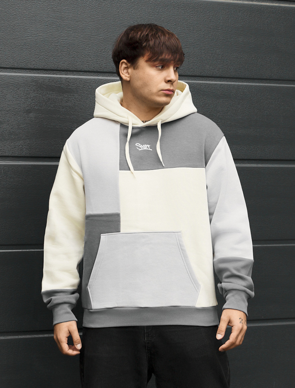 Błuza Staff logo gray & dark gray & milk  fleece