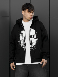 Bluza Staff x Husll face zip oversize