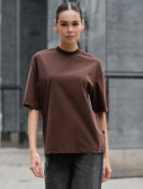 Damska koszulka Staff in brown oversize