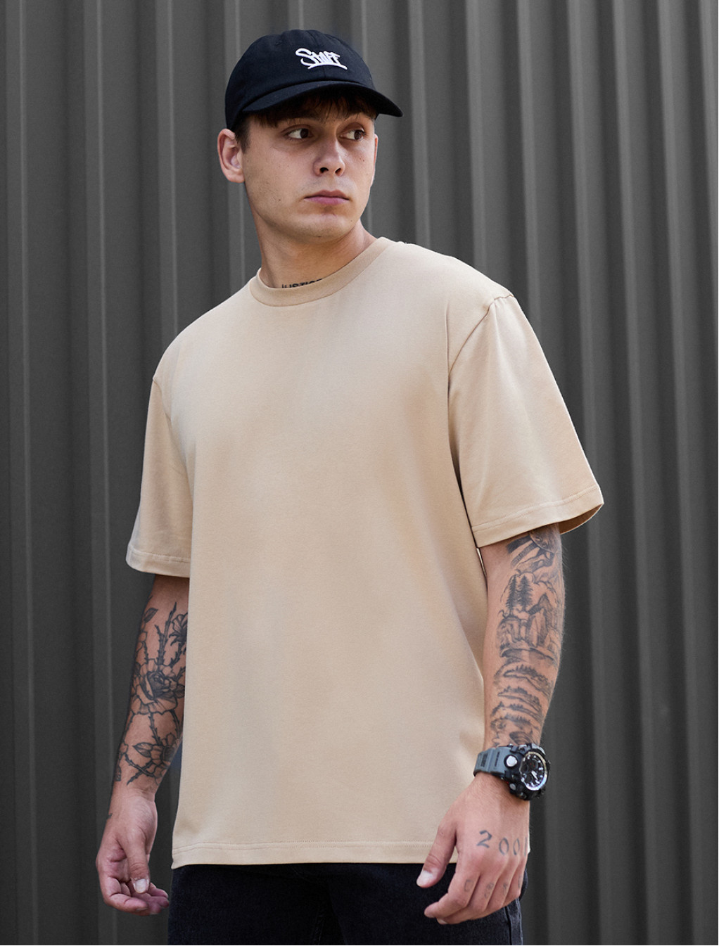 Koszulka Staff beige oversize