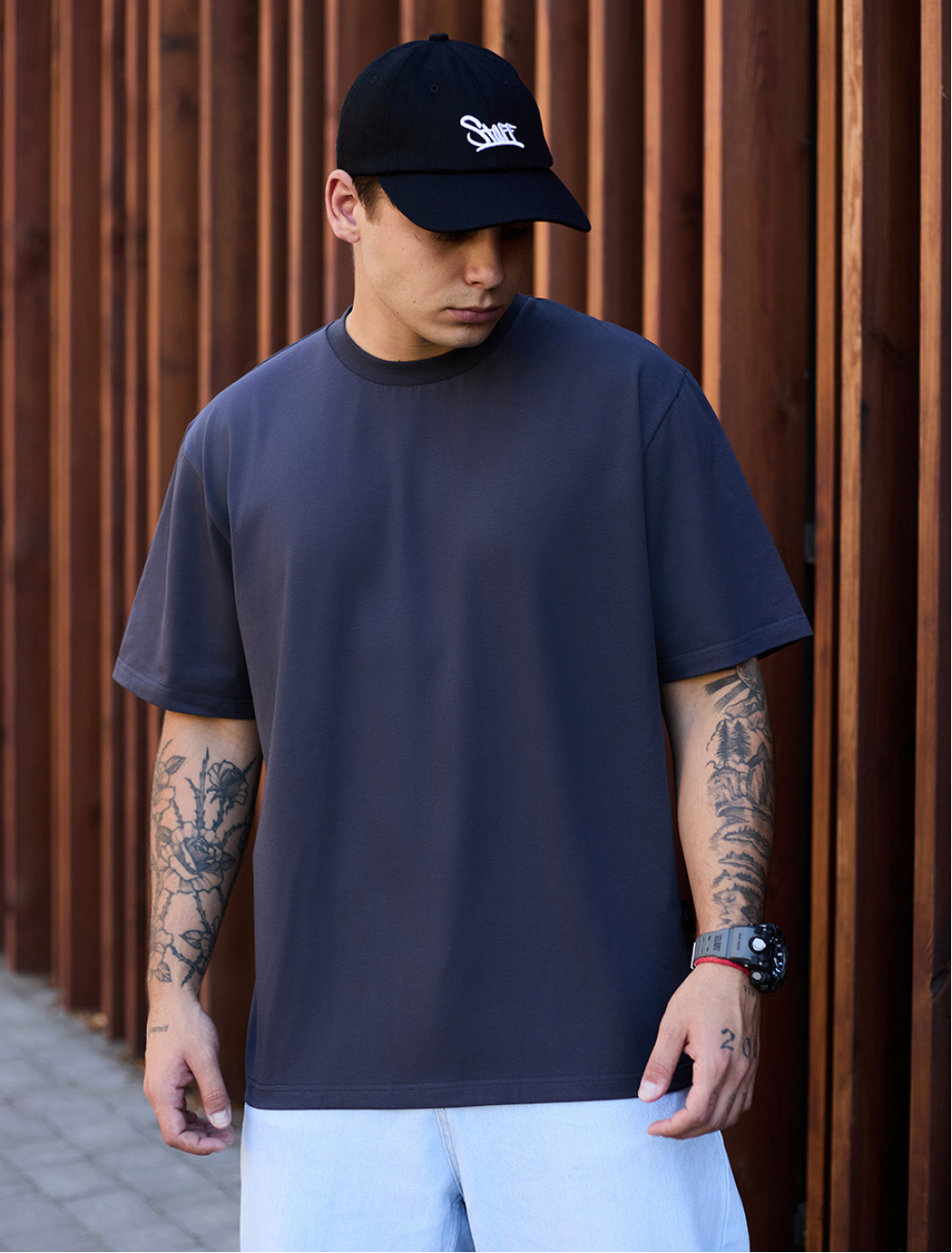 Koszulka Staff dark gray oversize