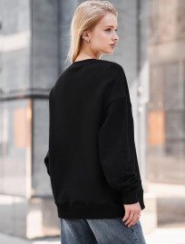 Bluza Staff lay black oversize fleece