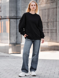 Bluza Staff lay black oversize fleece