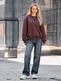Bluza Staff lay dark brown oversize fleece