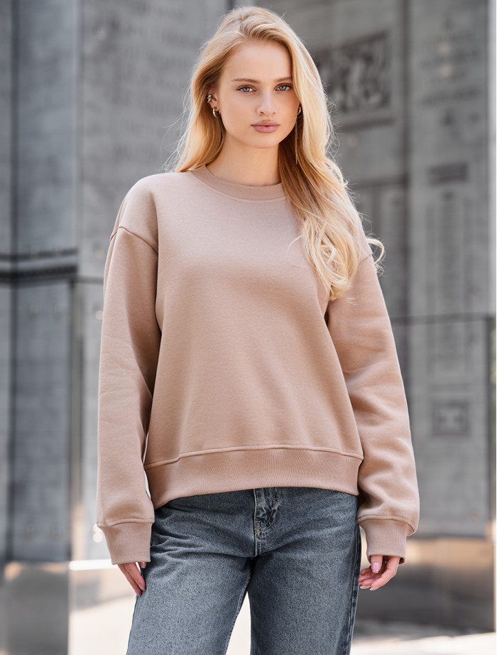 Bluza Staff lay beige oversize fleece