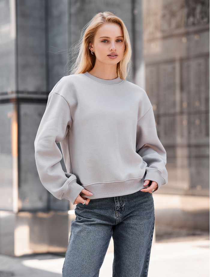 Bluza Staff lay light gray oversize fleece