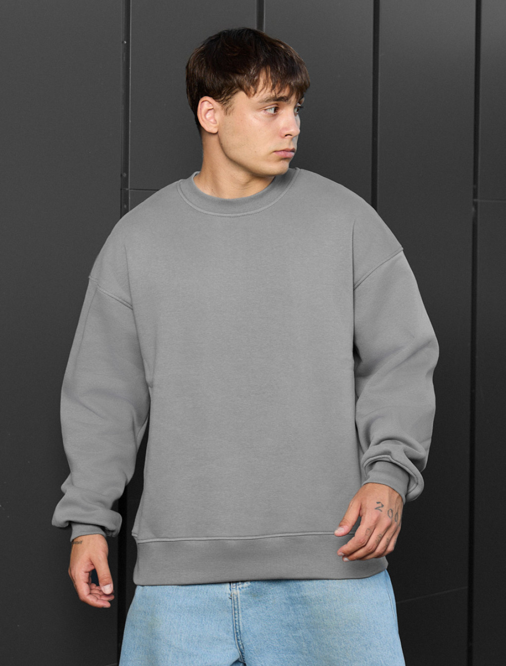 Bluza Staff gray oversize fleece