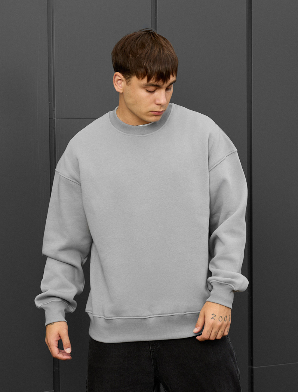Bluza Staff gray oversize fleece