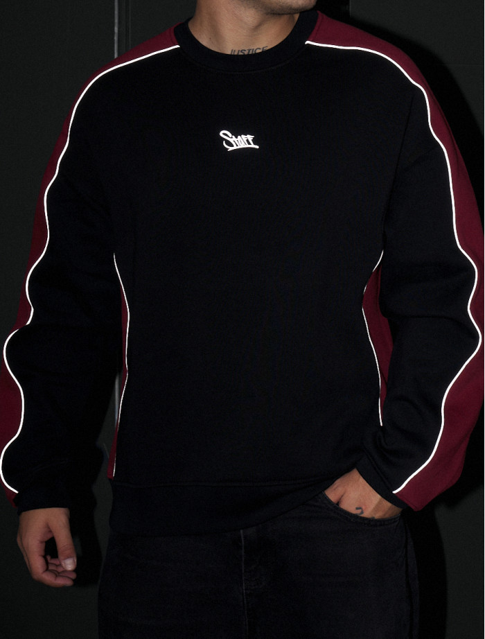 Bluza Staff bordo & black logo reflective fleece