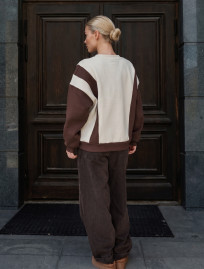 Bluza Staff ler milk & brown oversize fleece