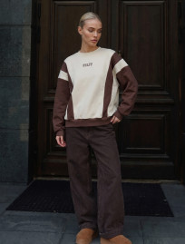 Bluza Staff ler milk & brown oversize fleece