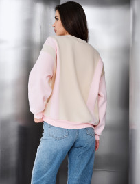 Bluza Staff ler beige & poink oversize fleece