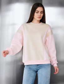 Bluza Staff ler beige & poink oversize fleece