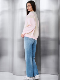 Bluza Staff ler beige & poink oversize fleece