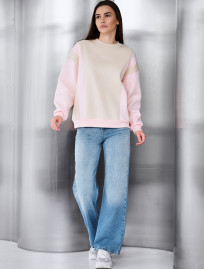 Bluza Staff ler beige & poink oversize fleece