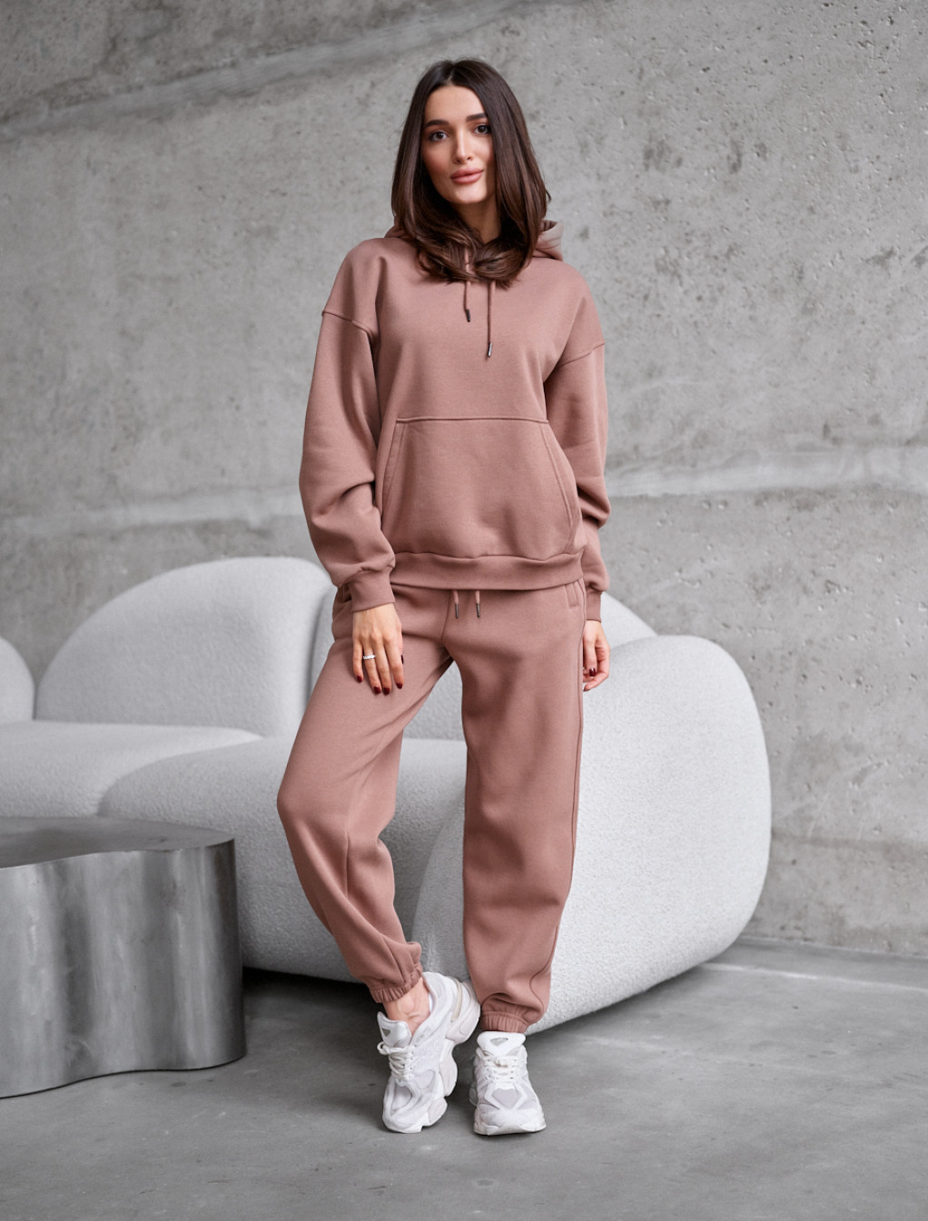 Dres damski Staff lo light brown oversize fleece