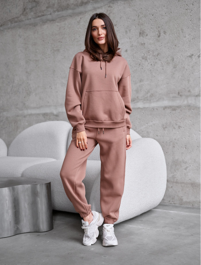 Dres damski Staff lo light brown oversize fleece