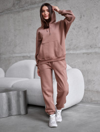 Dres damski Staff lo light brown oversize fleece