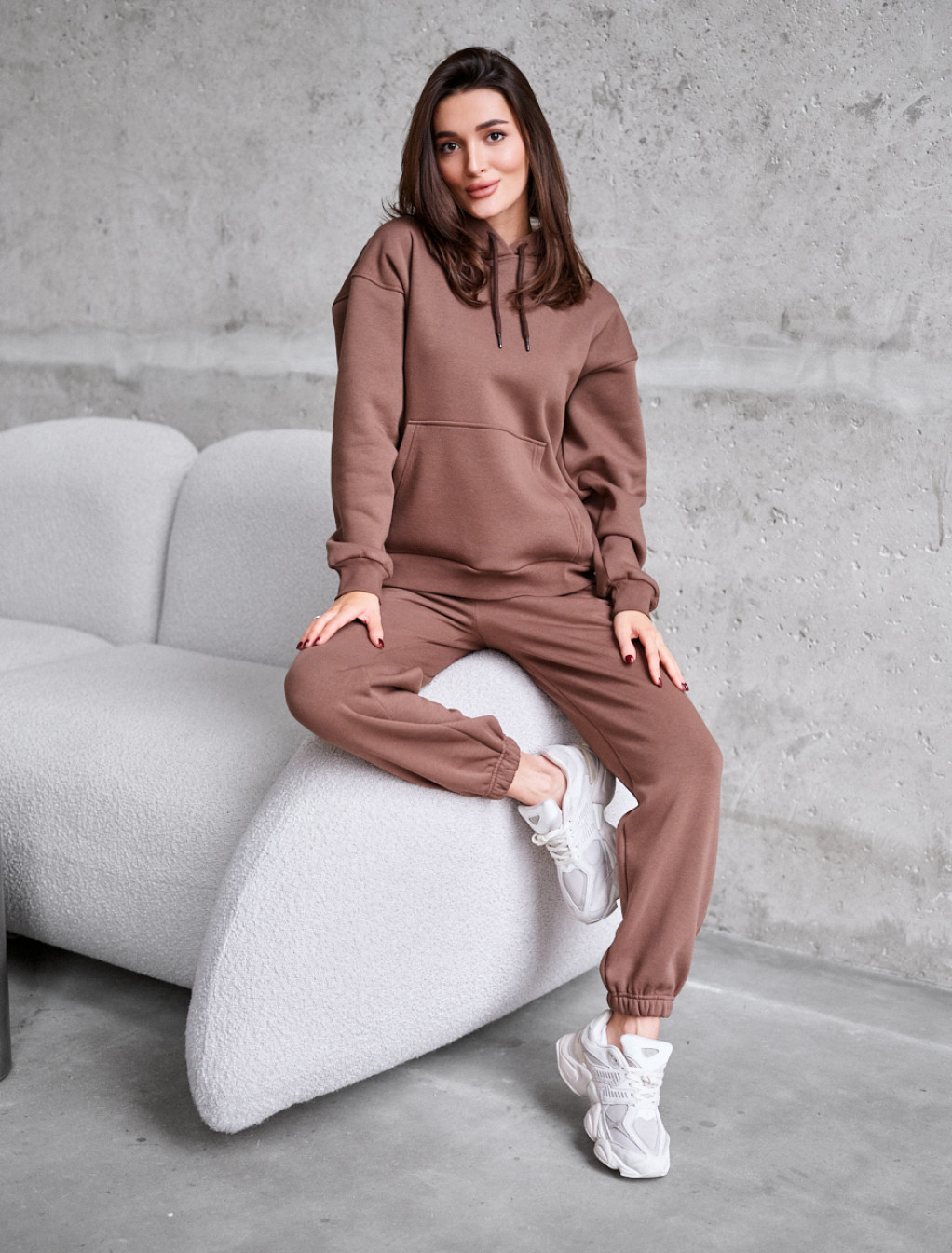Dres Staff lo brown oversize fleece