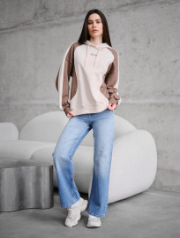 Bluza Staff bye light beige & brown oversize