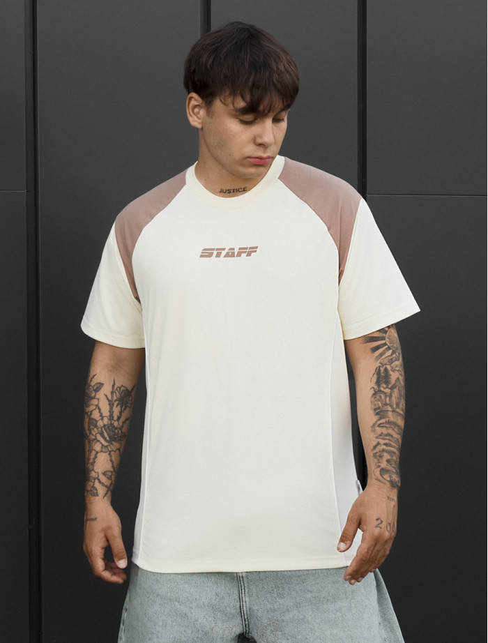 Koszulka Staff milk & light brown logo reglan