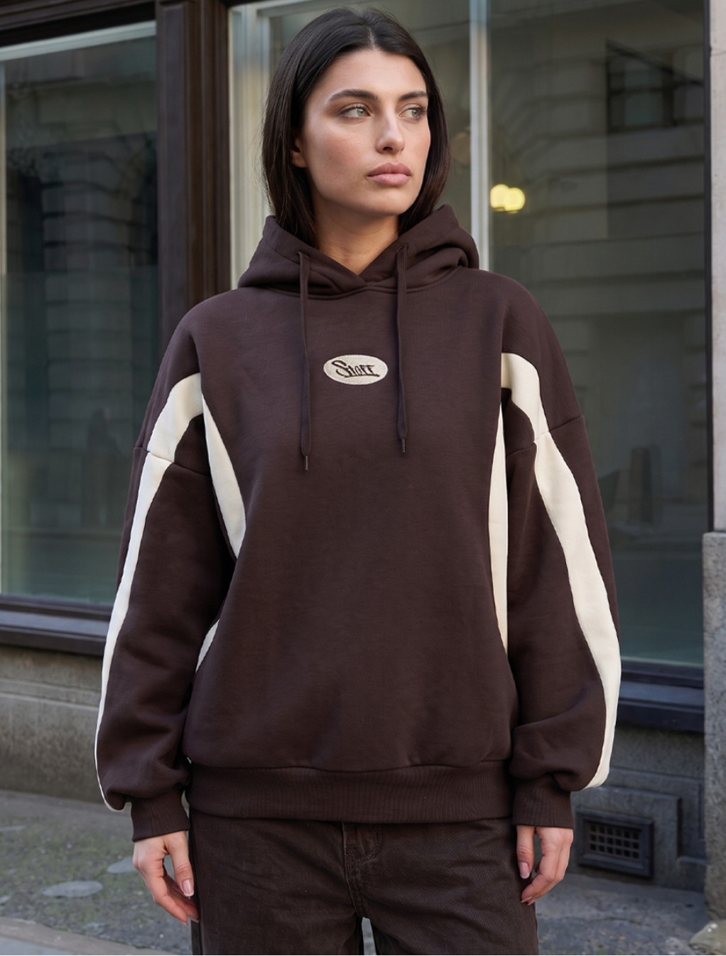 Bluza Staff fil brown oversize fleece