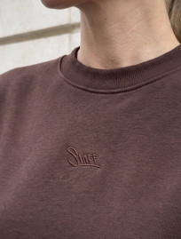 Bluza Staff lay brown logo oversize fleece