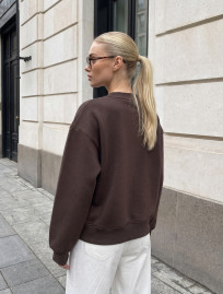 Bluza Staff lay brown logo oversize fleece