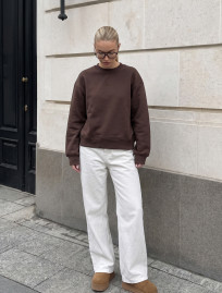 Bluza Staff lay brown logo oversize fleece