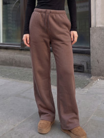 Spodnie Staff pat brown fleece
