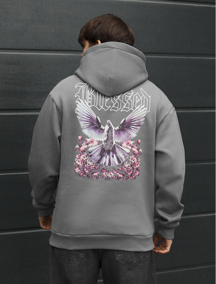 Bluza Staff blessed gray oversize fleece