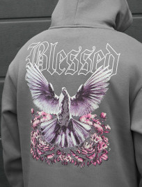 Bluza Staff blessed gray oversize fleece