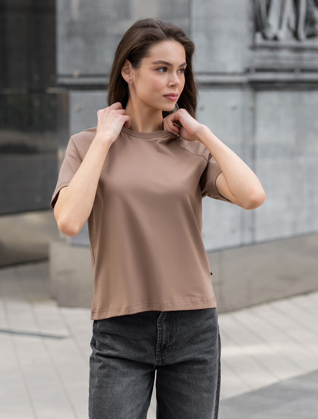 Damska koszulka Staff brown reglan