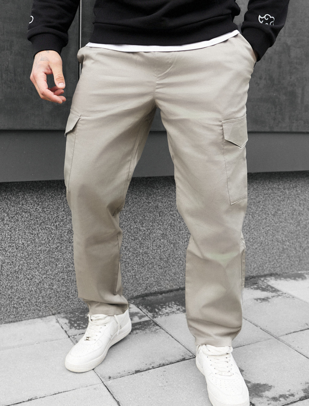 Spodnie Staff cargo kas light gray