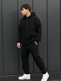 Dres Staff wit zip black oversize fleece
