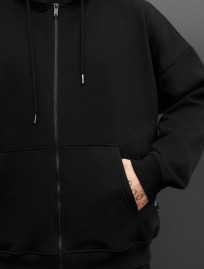 Dres Staff wit zip black oversize fleece