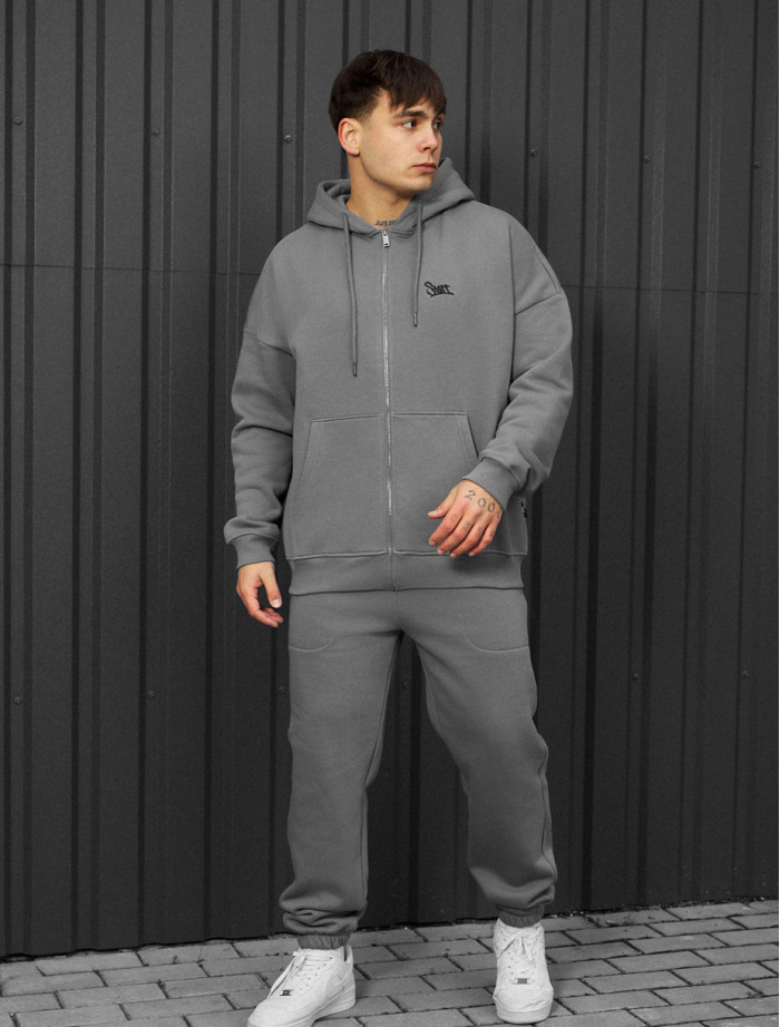 Dres Staff wit zip gray oversize fleece