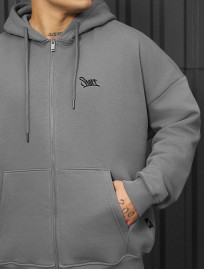 Dres Staff wit zip gray oversize fleece