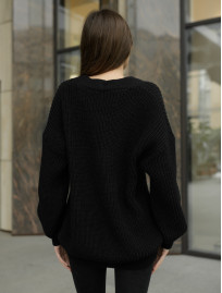 Damski kardigan z dzianiny Staff black oversize