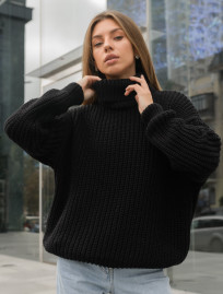 Damski sweter z dzianiny Staff black oversize