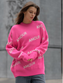 Damski sweter Staff amour pink oversize