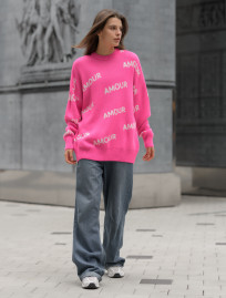 Damski sweter Staff amour pink oversize