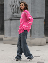 Damski sweter Staff amour pink oversize