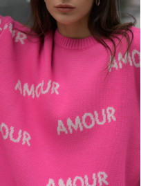 Damski sweter Staff amour pink oversize