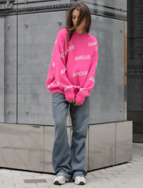 Damski sweter Staff amour pink oversize